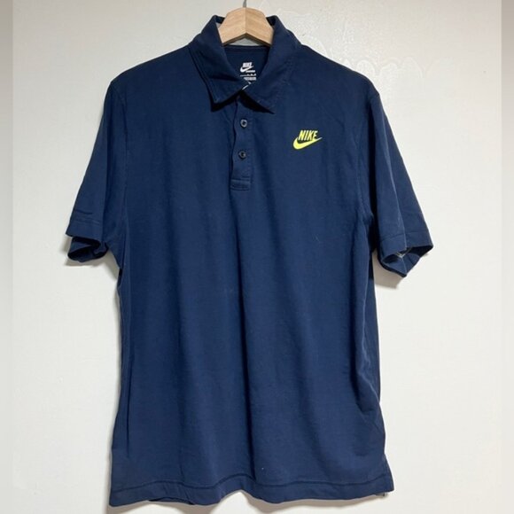 Nike Navy Polo | Neon Swoosh | Size L | Sporty & Sharp - Picture 2 of 11